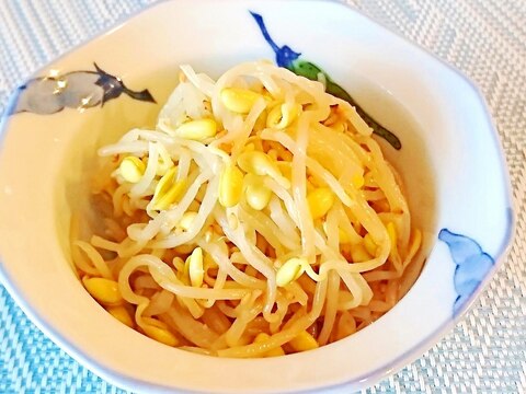 電子レンジで　豆もやしのナムル